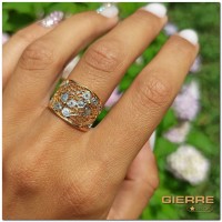 E0565 Anello fascia due fiori